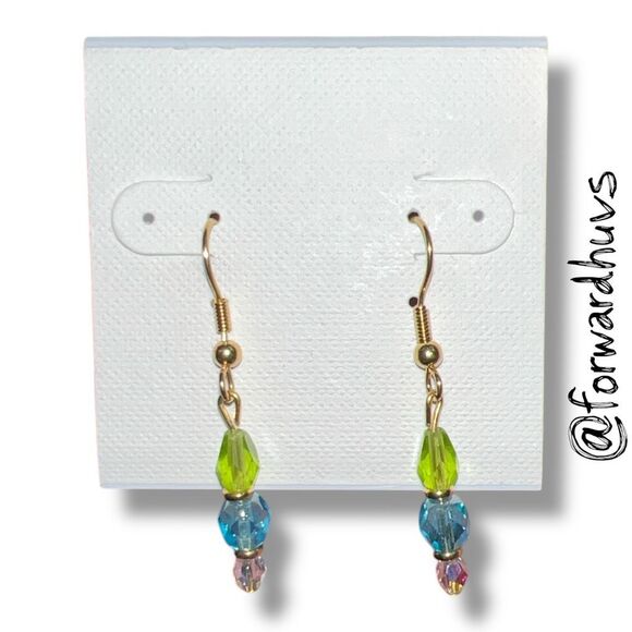 Bundle Sale 3 for $15 | Handcrafted Earrings – Faceted Glass Rhinestones - Picture 3 of 9